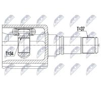 Giunto semiasse Assale anteriore Dx NPW-VW-084 NTY per AUDI VW SKODA SEAT