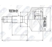 2x NTY Kit Giunto Albero Motore Giunto Frontale per Peugeot 208 Wa _ Wc _