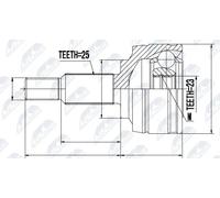 Giunto semiasse Assale anteriore Dx NPZ-RE-002 NTY per RENAULT DACIA