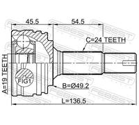 Giunto semiasse Assale anteriore Giunto omocinetico 0110-KGB10 FEBEST per TOYOTA