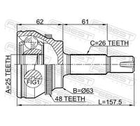 FEBEST 0110-ZNRA48 Giunto omocinetico