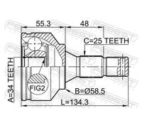FEBEST 2510-30720 Kit giunti semiasse
