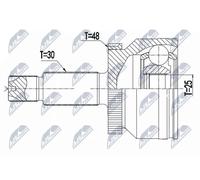 NTY NPZ-HY-558 Kit giunti semiasse