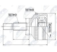 Giunto semiasse Assale anteriore NPZ-RE-012 NTY per RENAULT CLIO II THALIA I