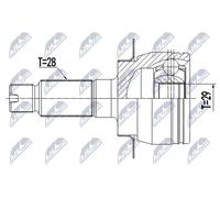 NTY Kit giunti semiasse NPZ-SU-036 assale anteriore per Suzuki SX4 1.6 (13) Vitara 1.6 (15)