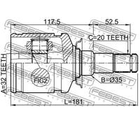 Giunto semiasse Assale anteriore Sx 0111-CT220LH FEBEST per TOYOTA AVENSIS
