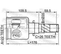 Febest Giunto omocinetico 0511-M316ATLH anteriore sinistro per Mazda 3 Tre volumi