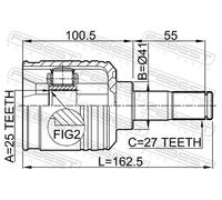 Giunto semiasse Assale anteriore Sx 2211-NS27LH FEBEST per KIA HYUNDAI