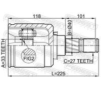 Giunto semiasse Assale anteriore Sx Giunto omocinetico 0211-J1020GLH FEBEST