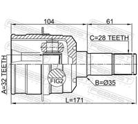 FEBEST 0511-CWATLH Giunto omocinetico