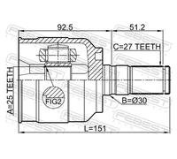 FEBEST 1211-YFLH Kit giunti semiasse