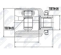 Giunto semiasse Assale anteriore Sx NPW-HY-516 NTY per HYUNDAI TUCSON ix35