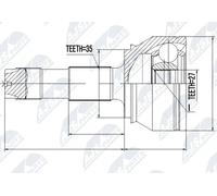 NTY Kit giunti, Semiasse compatibile con FIAT PEUGEOT NPZ-FT-037