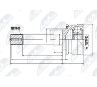 Giunto semiasse Assale anteriore Sx NPZ-MS-007 NTY per MITSUBISHI HYUNDAI