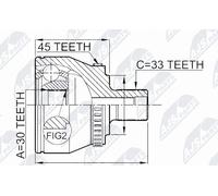NTY NPZ-VW-008 Kit giunti, Semiasse per AUDI,SKODA,VW