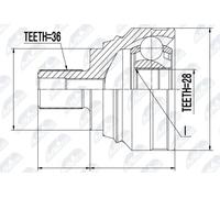 Giunto semiasse Assale anteriore Sx NPZ-VW-040 NTY per VW SEAT