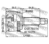 FEBEST 2210-NSPRA48 Giunto omocinetico
