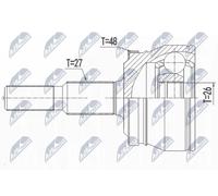 Giunto semiasse Assale posteriore NPZ-CH-032 NTY per CHRYSLER DODGE