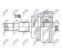 Giunto semiasse Assale posteriore Sx NPZ-ME-031 NTY per MERCEDES-BENZ VITO Mixto