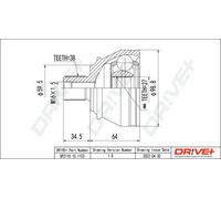 Giunto semiasse DP2110.10.1103 Drve+ per AUDI VW
