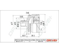 Giunto semiasse DP2110.10.1114 Drve+ per AUDI VW SKODA