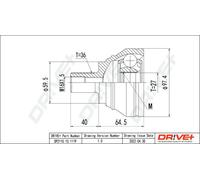 Giunto semiasse DP2110.10.1119 Drve+ per VW SKODA AUDI SEAT CUPRA