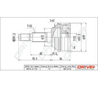 Giunto semiasse DP2110.10.1132 Drve+ per CHEVROLET LACETTI NUBIRA Tre volumi