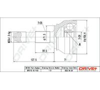 Giunto semiasse DP2110.10.1153 Drve+ per FIAT PEUGEOT CITROËN OPEL