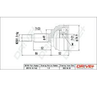 Giunto semiasse DP2110.10.1162 Drve+ per PEUGEOT CITROËN TOYOTA
