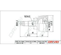 Giunto semiasse DP2110.10.1202 Drve+ per OPEL FIAT ALFA ROMEO
