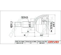 Giunto semiasse DP2110.10.1221 Drve+ per FORD TOURNEO CONNECT TRANSIT CONNECT