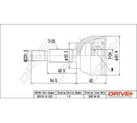 Giunto semiasse DP2110.10.1222 Drve+ per FORD TOURNEO CONNECT TRANSIT CONNECT