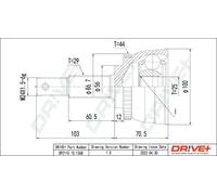 Giunto semiasse DP2110.10.1368 Drve+ per NISSAN MAXIMA / MAXIMA QX V X-TRAIL I