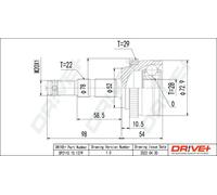 Giunto semiasse DP2110.10.1379 Drve+ per OPEL CORSA B TIGRA CORSA C COMBO Tour