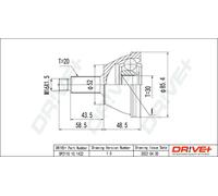 Giunto semiasse DP2110.10.1432 Drve+ per VW SKODA