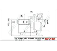 Giunto semiasse DP2110.10.1480 Drve+ per TOYOTA AVENSIS Familiare COROLLA