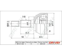 Giunto semiasse DP2110.10.1503 Drve+ per PORSCHE VW AUDI