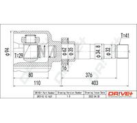 Giunto semiasse DP2110.10.1631 Drve+ per FIAT PEUGEOT CITROËN