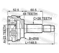 FEBEST 0110-077A48 Kit giunti, Semiasse per TOYOTA,TOYOTA (FAW)