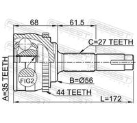 FEBEST 0210-070A44 Giunto omocinetico