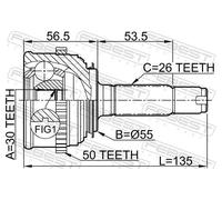 Giunto semiasse lato ruota 0310-024A50 FEBEST per HONDA CRX III CIVIC V Coupé
