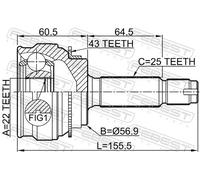 FEBEST 0410-CSA43 Giunto omocinetico