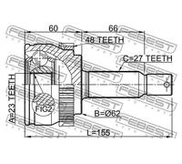 Giunto semiasse lato ruota 1210-TUC20A48 FEBEST per HYUNDAI KIA