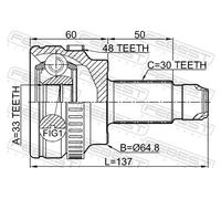Giunto semiasse lato ruota 1910-E60A48 FEBEST per BMW 5 Touring 3 Touring 5 3