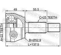 Giunto semiasse lato ruota 2110-FIE FEBEST per FORD FIESTA V FIESTA V Van