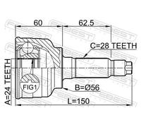 FEBEST 2210-CLAR Kit giunti semiasse