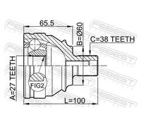 Giunto semiasse lato ruota 2310-028 FEBEST per VW TRANSPORTER T4 Autobus