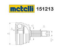 GIUNTO SEMIASSE LATO RUOTA FIAT MAREA 2.4 TD METELLI PER 60812880
