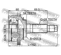 FEBEST 2210-CARNFLA54 Kit giunti semiasse