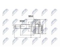 Kit Giunti Esterni Daewoo Kalos 1.4, Chevrolet Aveo 1.4 2002- +ABS=47T
